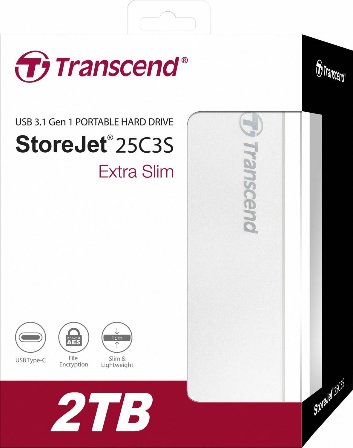 USB Transcend StoreJet 25С3S / 2.0TB / 2.5" External HDD / TS2TSJ25C3S / Silver