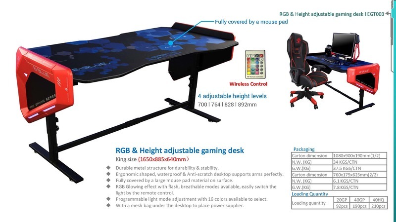 E-Blue Desk Gaming EGT003BKAA-IA