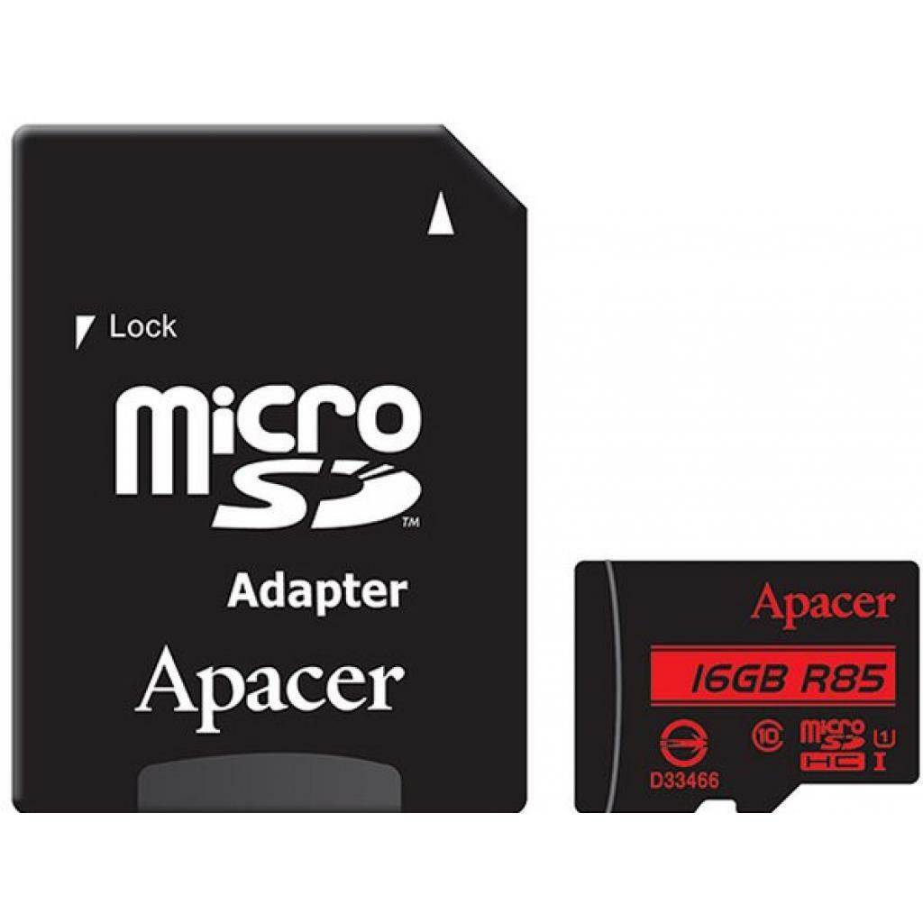 MicroSD Apacer 16GB / SD adapter / AP16GMCSH10U5-R /