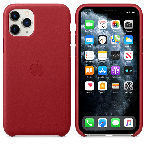 Apple Original iPhone 11 Pro Leather Case / Red