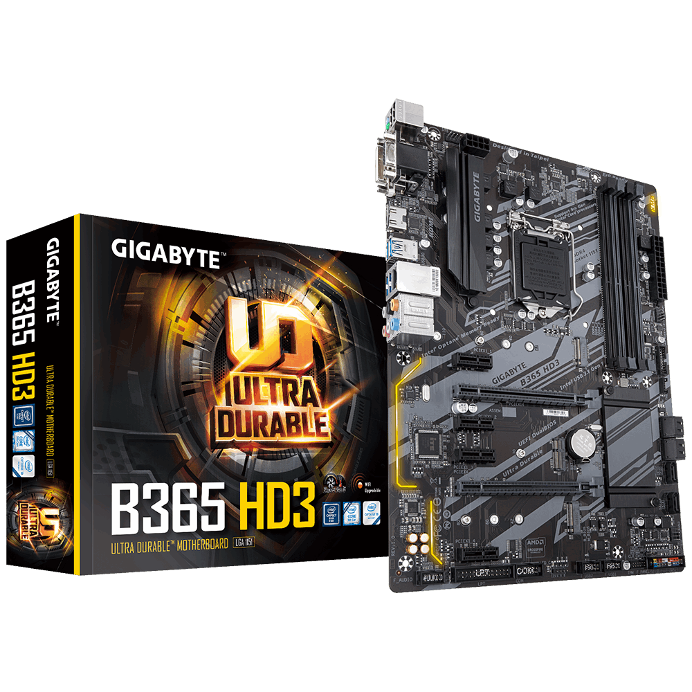 GIGABYTE B365 HD3 ATX / Socket 1151 / Intel B365 / Dual 4xDDR4-2666 /