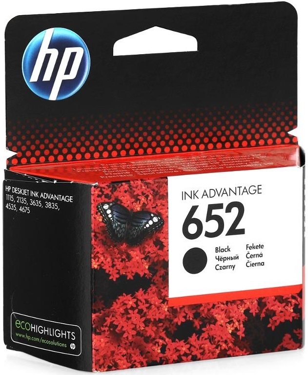HP 652 Original Ink Advantage Cartridge F6V2 / Black