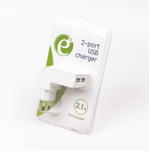 Gembird Energenie EG-U2C2A-02 Universal USB Charger / White
