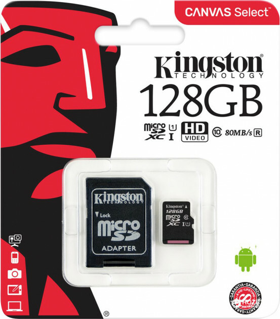 Kingston SDCE/128GB 128GB microSD Class10 A1 UHS-I FC + SD adapter High Endurance 600x