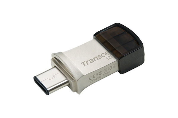 USB Transcend JetFlash 890 128GB / OTG / USB3.1 + Type-C / Silver