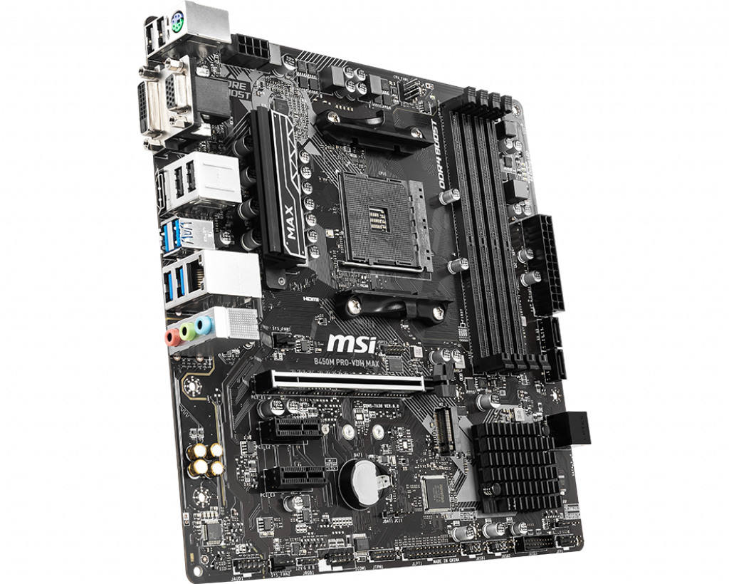 MSI B450M PRO-VDH MAX / mATX / Socket AM4 / AMD B450 / Dual 4xDDR4-3866