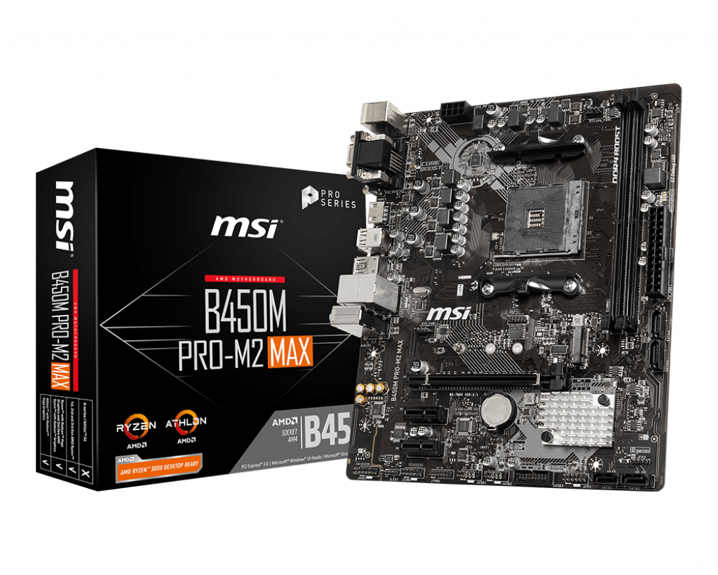 MSI B450M PRO-M2 MAX / mATX / Socket AM4 / AMD B450 / Dual 2xDDR4-4133