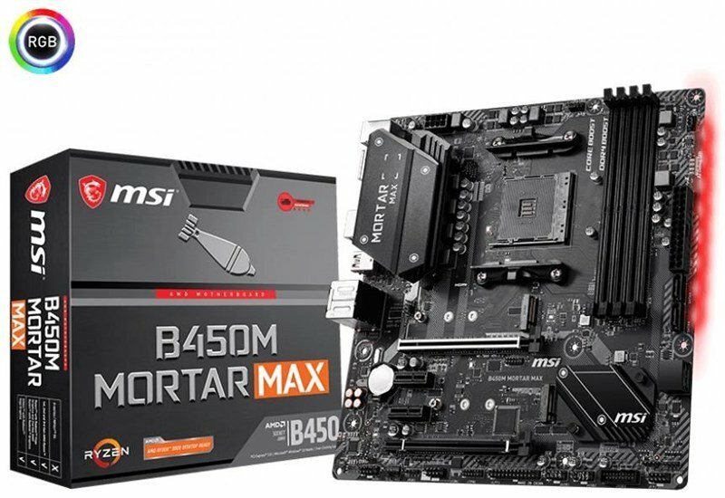 MSI B450M MORTAR MAX ATX Socket AM4 AMD B450 Dual 4xDDR4-4133