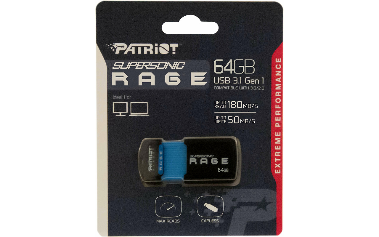 Patriot Supersonic Rage PEF64GSRUSB 64GB USB 3.1