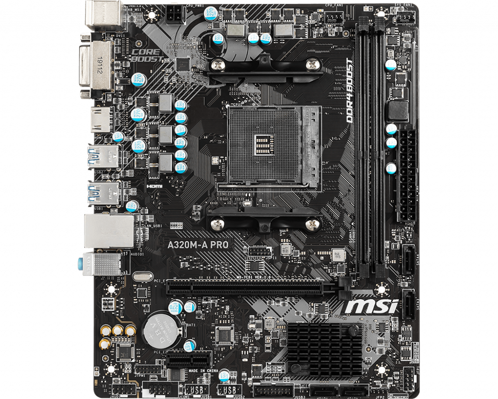 MSI A320M-A PRO Socket AM4 AMD A320 Dual 2xDDR4-3200 mATX