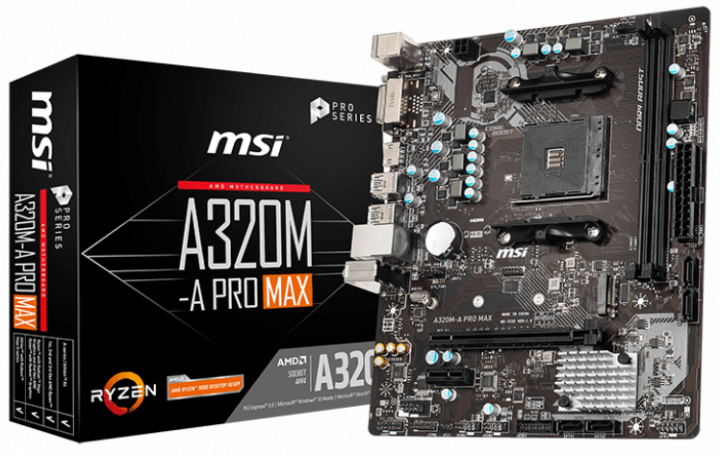 MSI A320M-A PRO MAX / Socket AM4 / AMD A320 / Dual 2xDDR4-3200