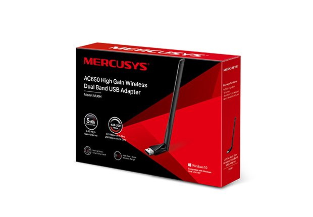 MERCUSYS MU6H AC650 Wireless Dual Band USB Adapter / Black