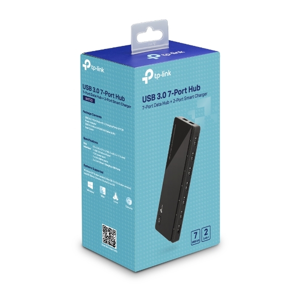 USB 3.0 Hub TP-LINK UH720 / 7 Ports + 2 Charging Ports / External power adapter / Black
