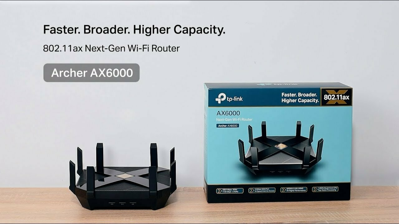 TP-LINK Archer AX6000 Wi-Fi 6 Wireless Gigabit Router / Black
