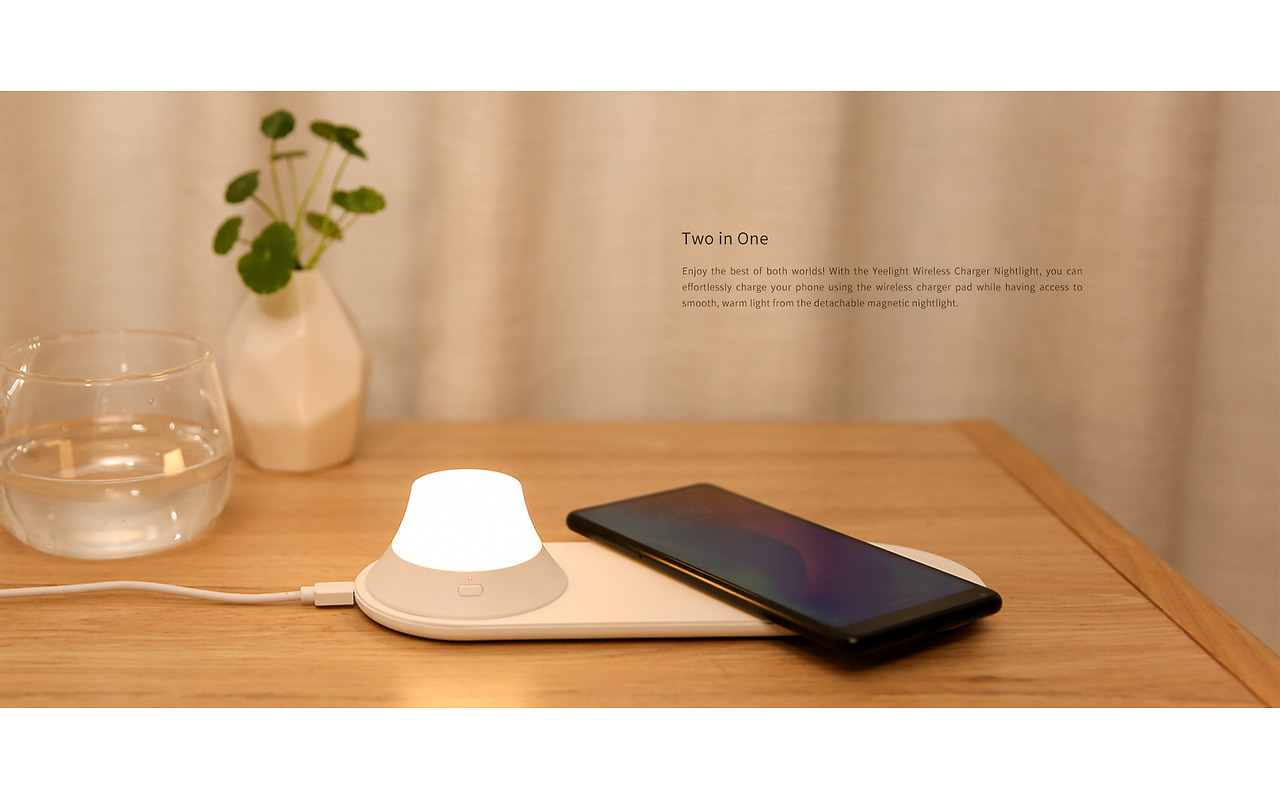 Xiaomi Wireless Charging with Yeelight Night Lamp / White