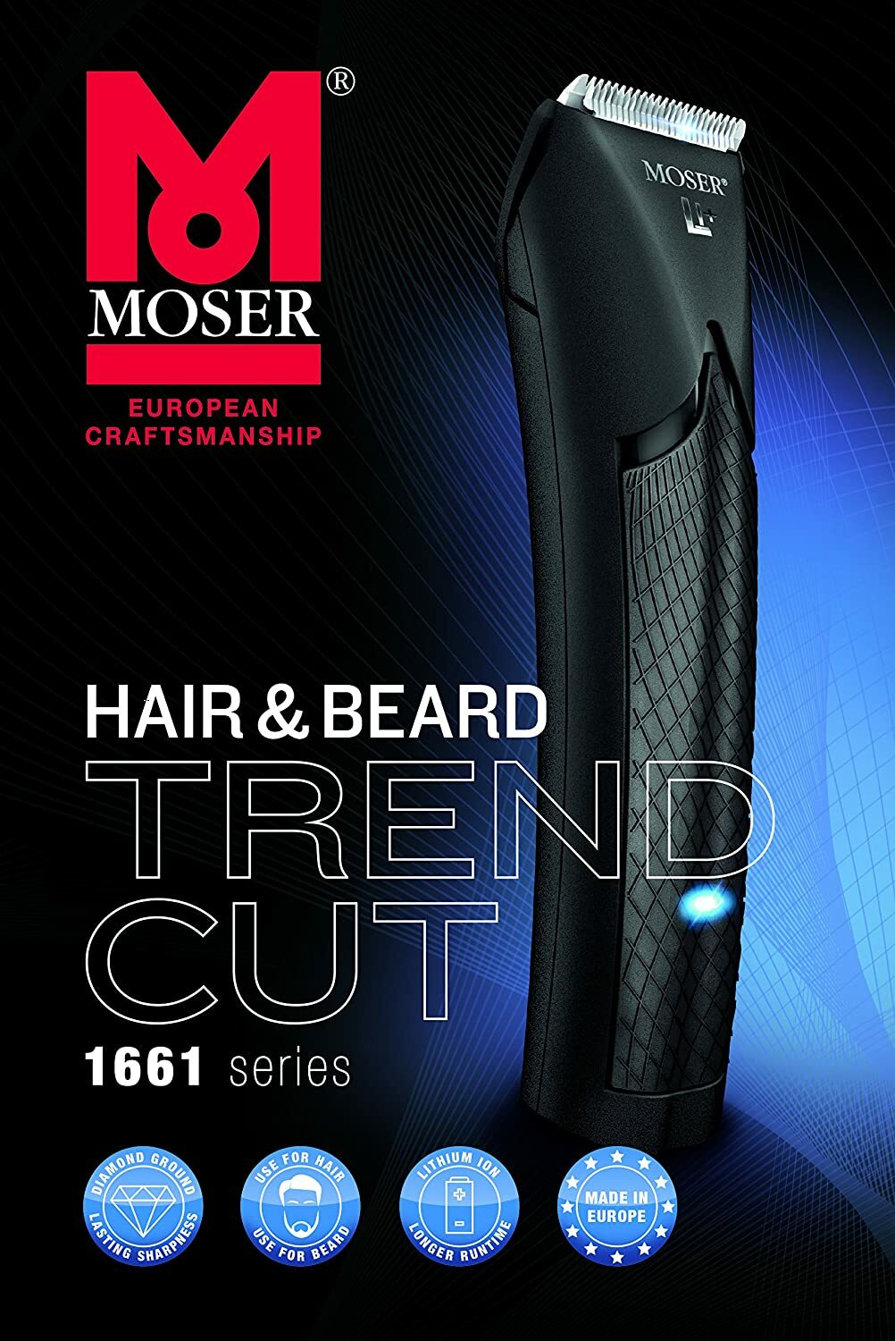 Moser 1661-0460 Hair Cutter Trend Cut Lithium Ion /