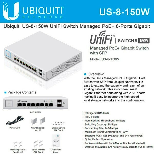 Ubiquiti UniFi Switch 8 / US-8-150W /