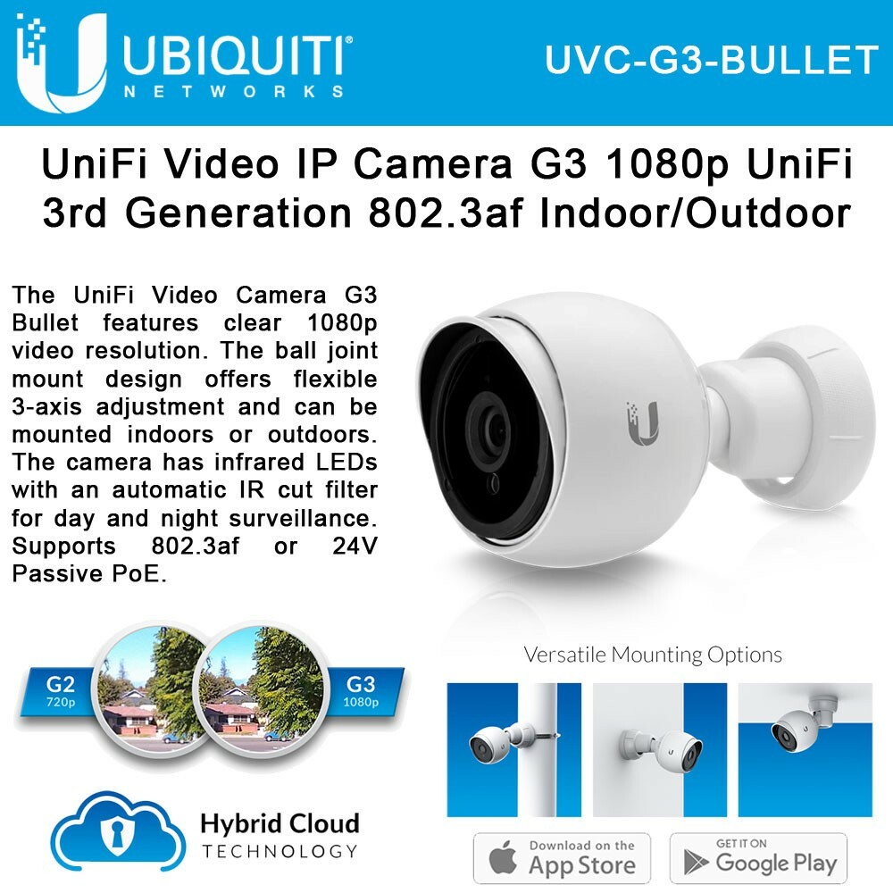 Ubiquiti UniFi G3 / 4Mpix 3.6mm f1.8 / UVC-G3-BULLET