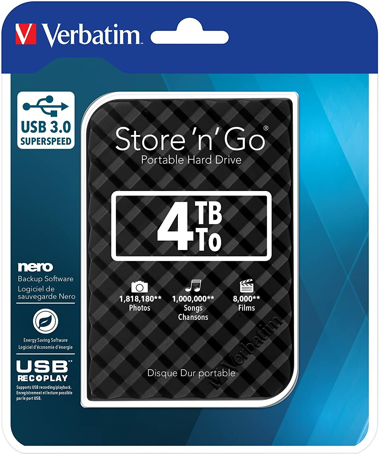 Verbatim Store'n'Go 2.5" 4.0TB External HDD / 53223 / Black