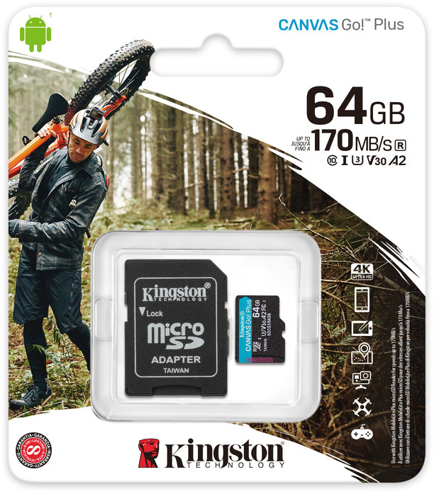 Kingston Canvas Cangas Go Plus SDCG3/64GB microSD 64GB