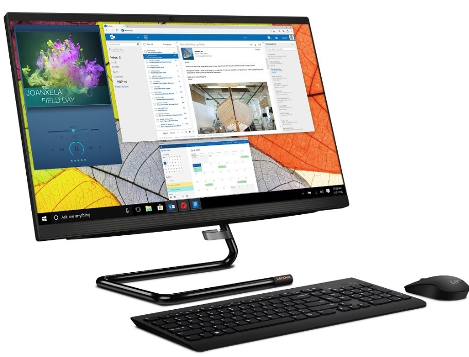 Lenovo IdeaCentre A340-24ICK / 23.8" FullHD WVA / Pentium Gold G5420T / 8GB DDR4 / 256GB SSD / No OS / Black