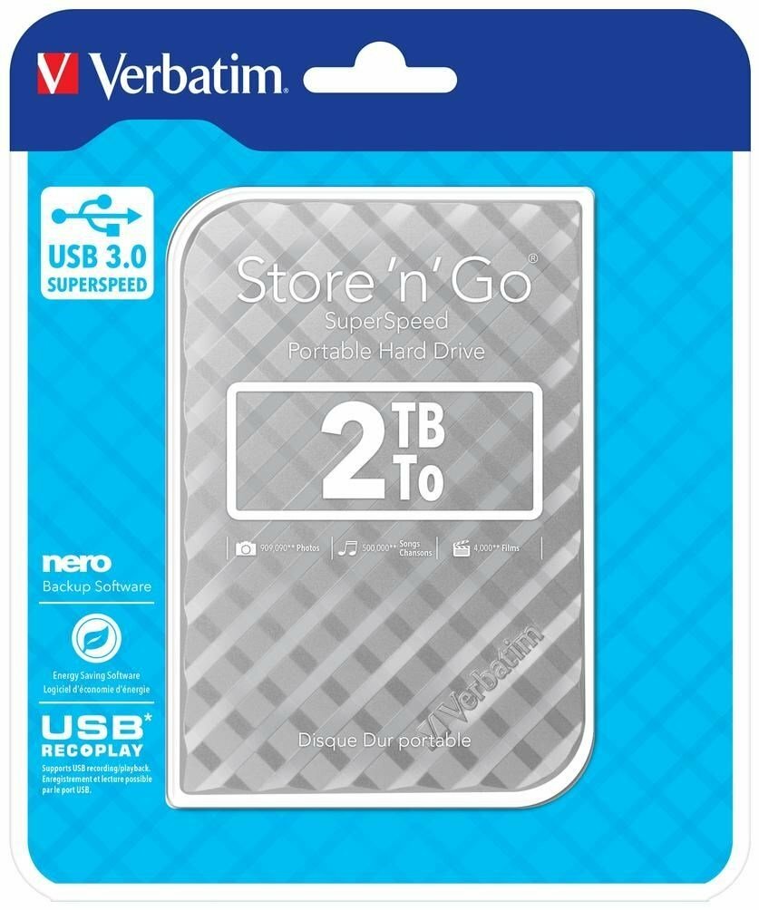 Verbatim Store 'n' Go 53198 2.5" External HDD 2.0TB / Silver