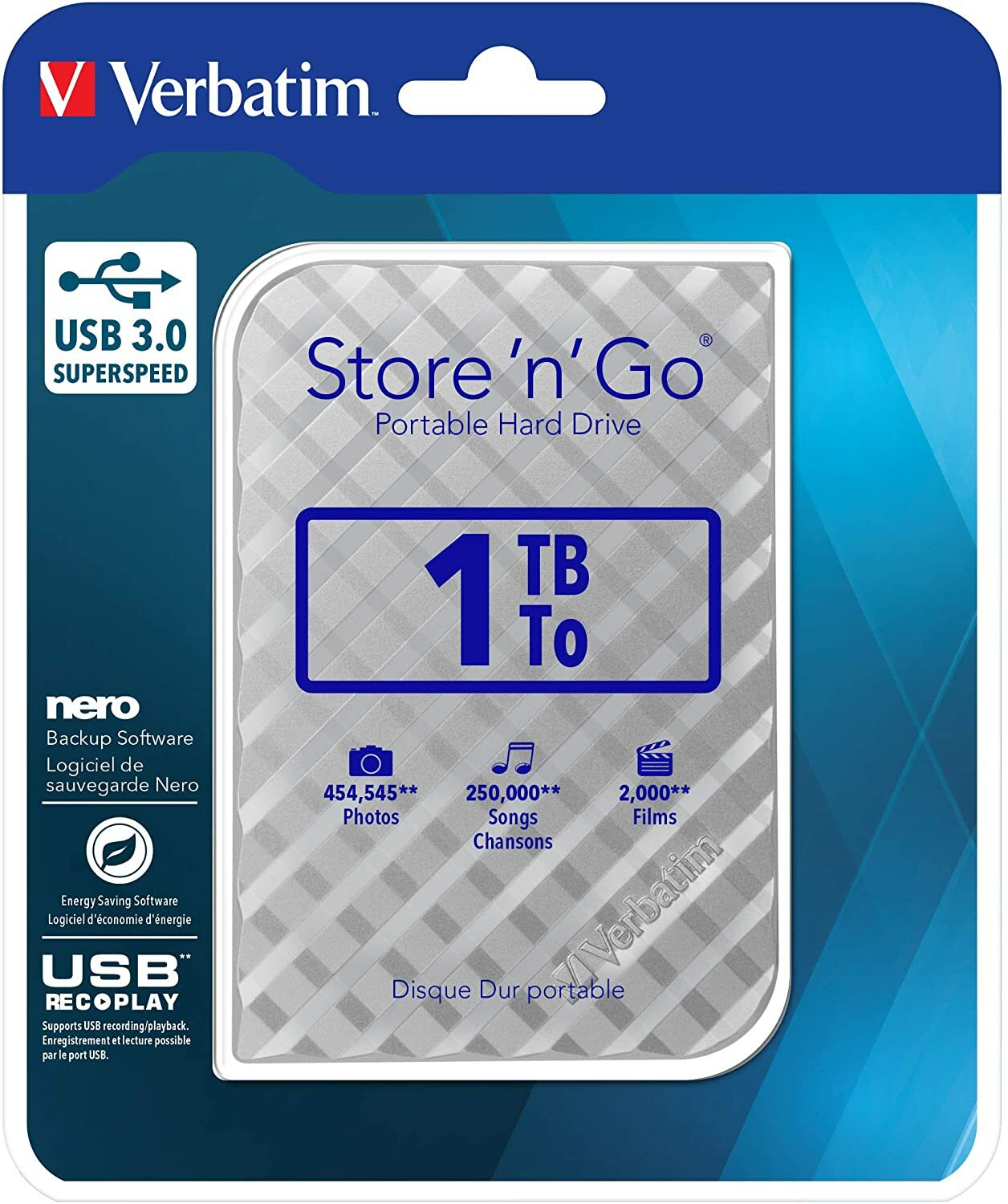 Verbatim "Store 'n' Go 53197 2.5" External HDD 1.0TB / Silver