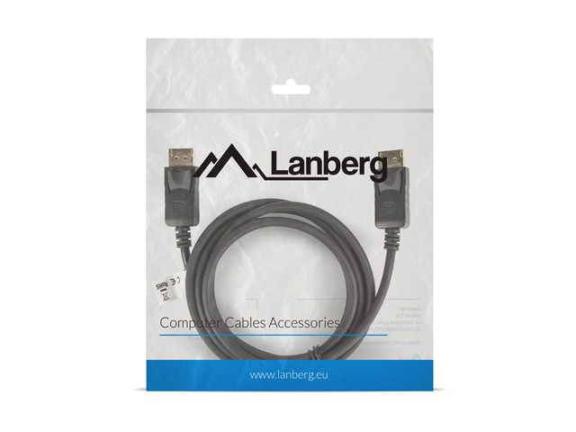 LANBERG CA-DPDP-10CC-0018-BK Cable DP M to DP M 1.8m 4K /