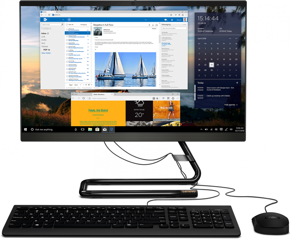 Lenovo IdeaCentre 3 22ADA05 / 21.5" FullHD / AMD Ryzen 3 3250U / 8GB DDR4 / 256GB NVMe / AMD Radeon Graphics / DOS / Black