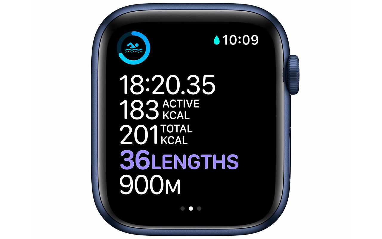 Apple Watch Series 6 GPS 44mm Blue Aluminum Case with Deep Navy Sport Band / Blue
