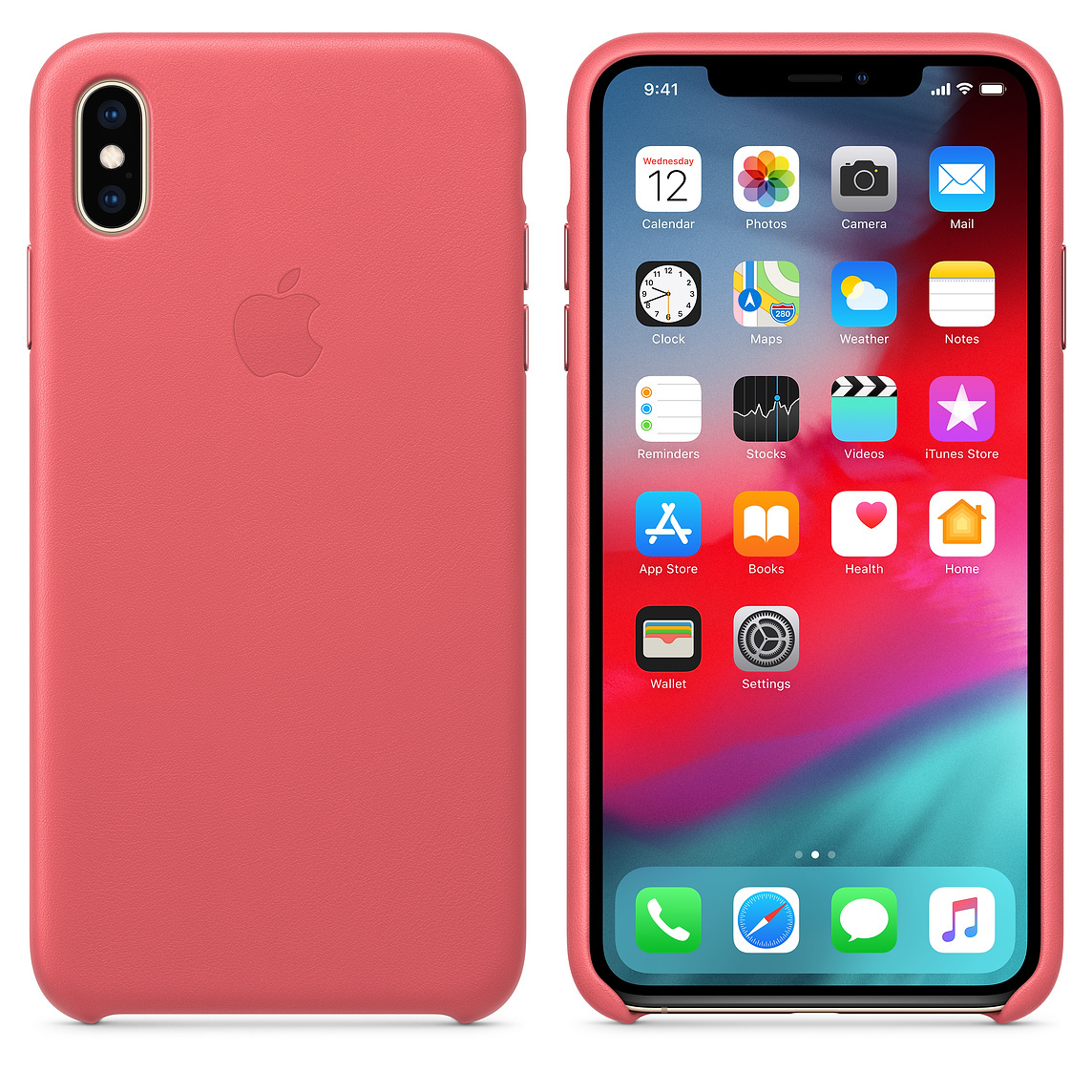 Apple Original iPhone XS Max Leather Case / Pink