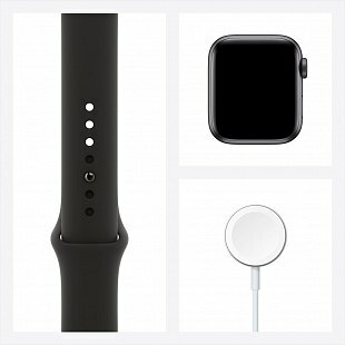 Apple Watch Series 6 GPS 40mm Space Gray Aluminum Case with Black Sport Band /