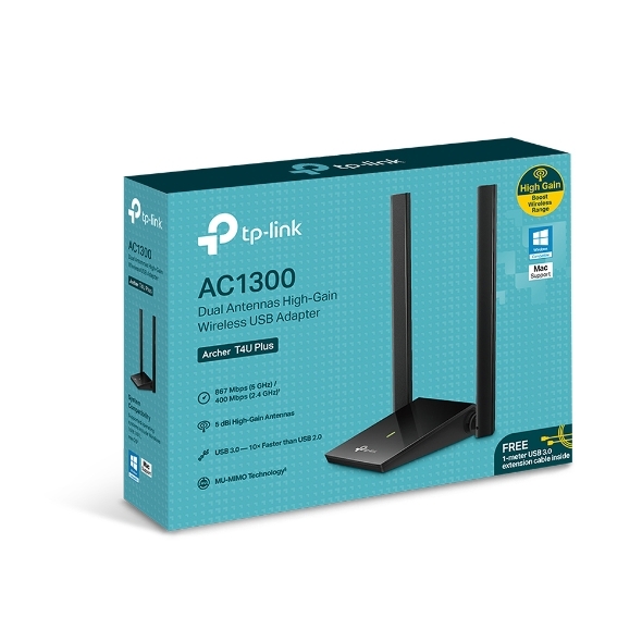 TP-LINK Archer T4U Plus / USB3.0 AC Dual Band LAN Adapter / Black