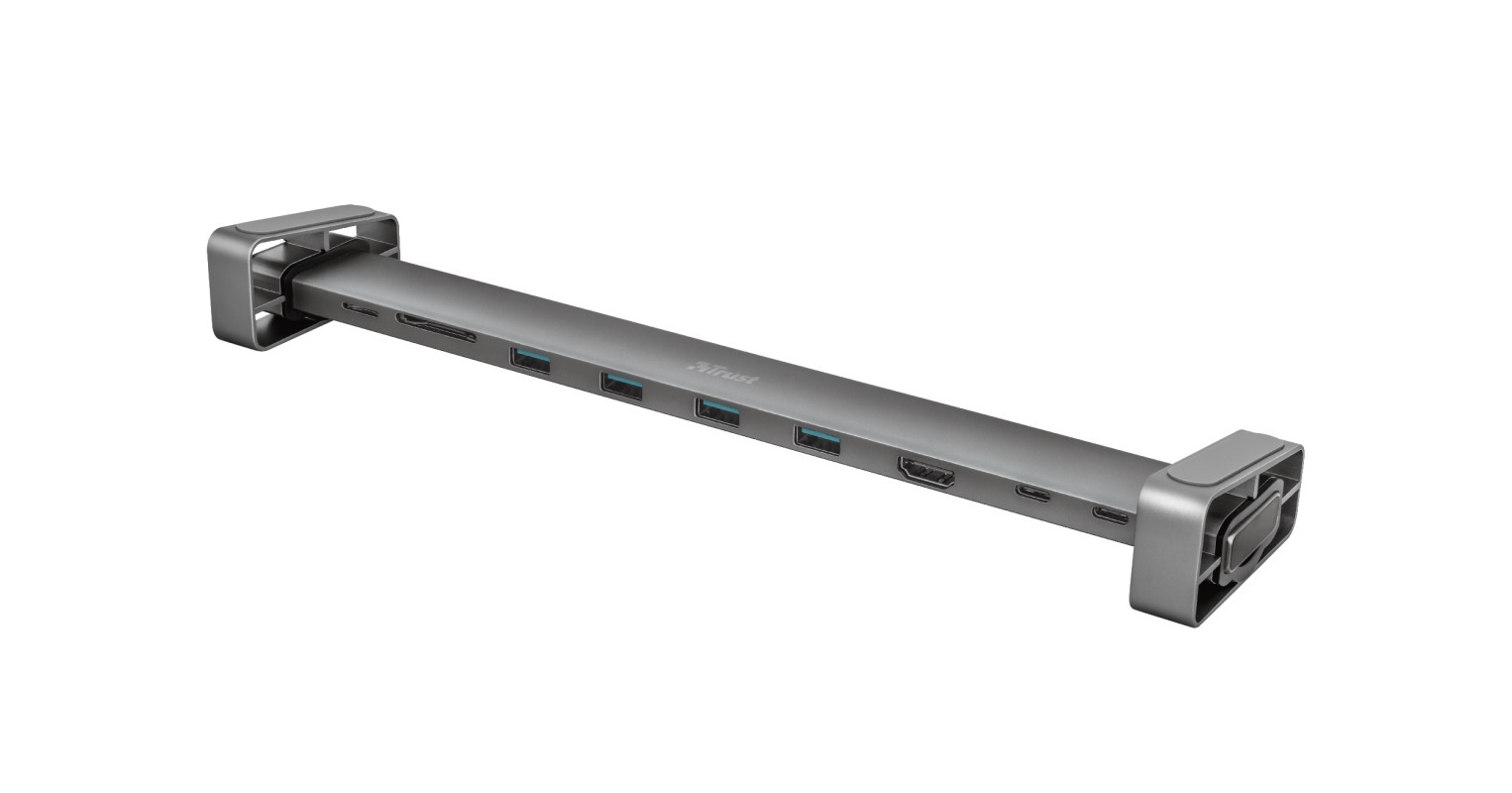 Trust Dalyx Aluminium 10-in-1 USB-C Multi-Port Docking Station / Grey