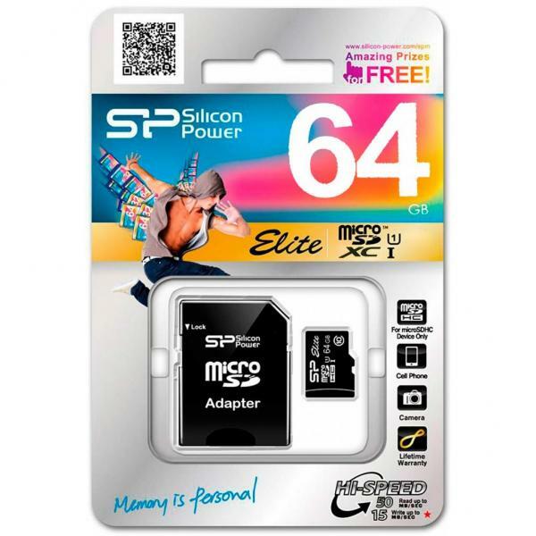 Silicon Power Elite microSDXC 64GB / SP064GBSTXBU1V10SP
