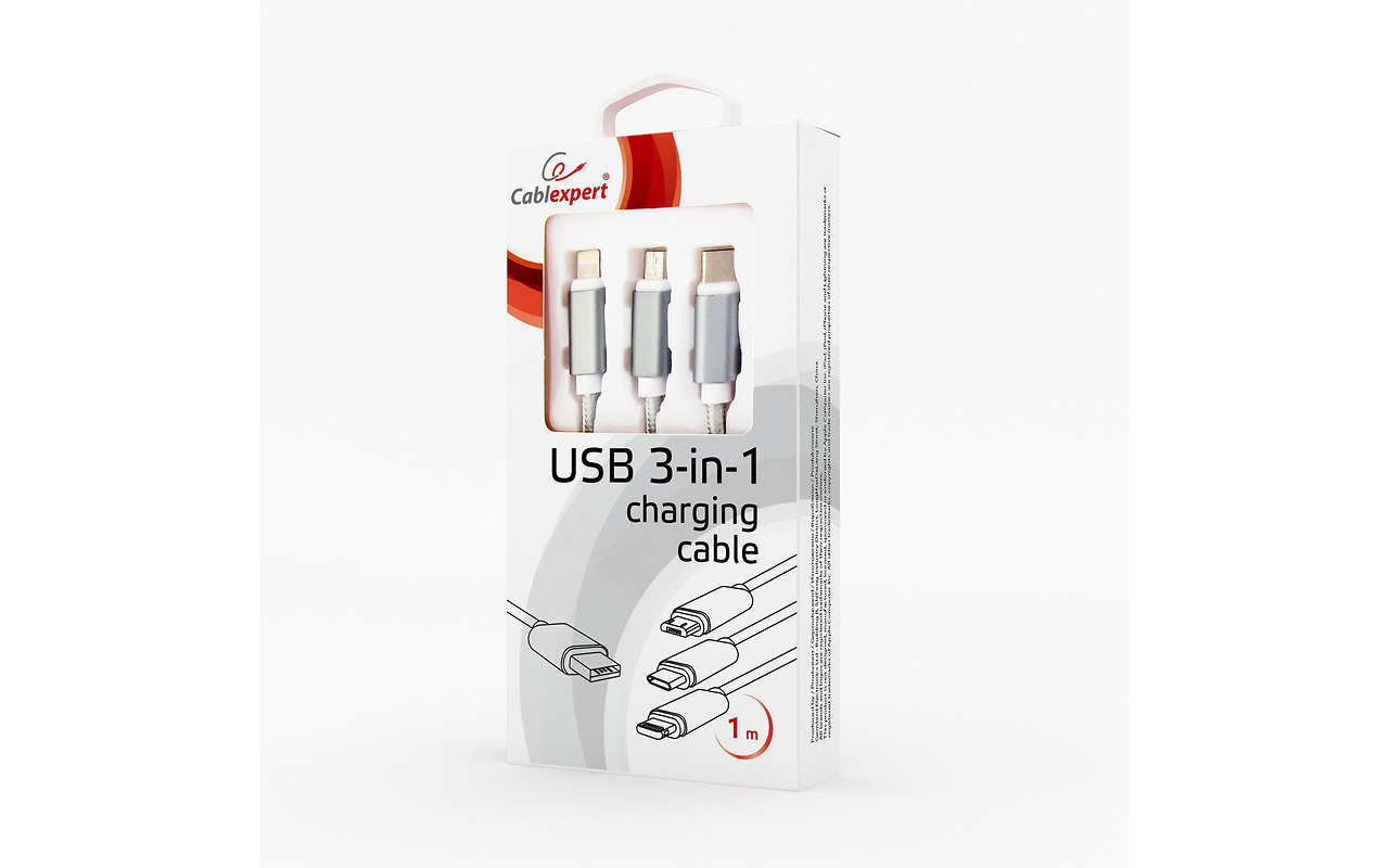 Cablexpert CC-USB2-AM31-1M-S Cable 3-in-1 / Silver