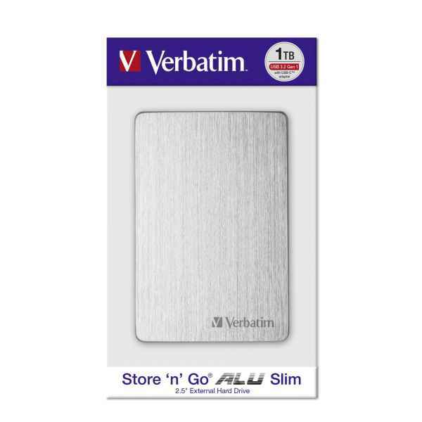 Verbatim Store 'n' Go ALU Slim Verbatim 2.5" External HDD 1.0TB 53663 / Silver