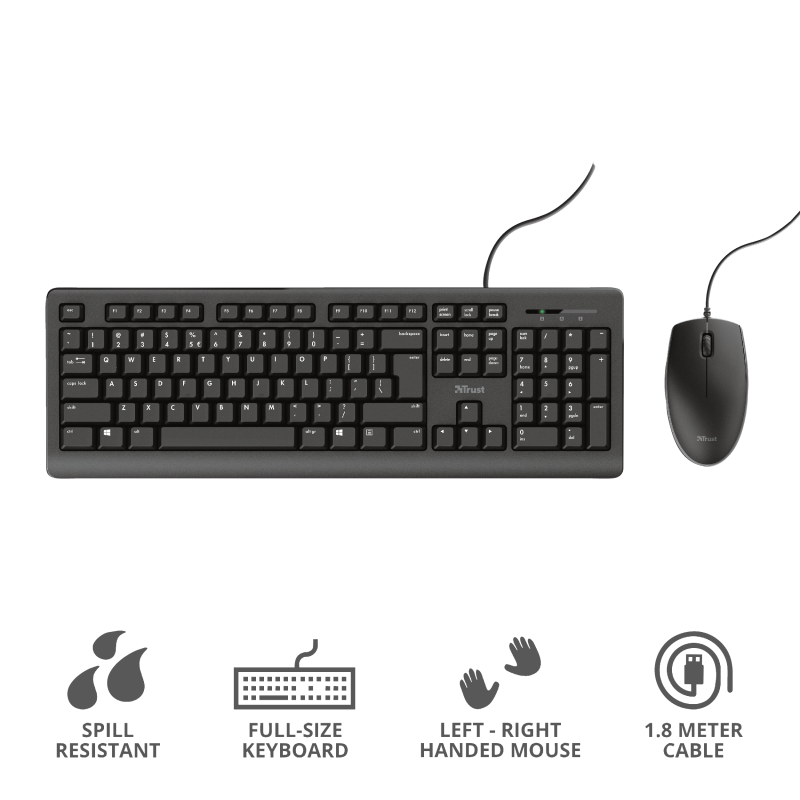Trust Primo Keyboard + Mouse / 23994 Black
