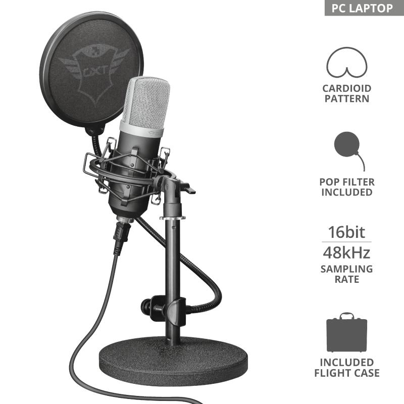 Buy Trust GXT 252 Emita Streaming Microphone — in the best online store of  Moldova.  is always original goods and official warranty at an  affordable price!