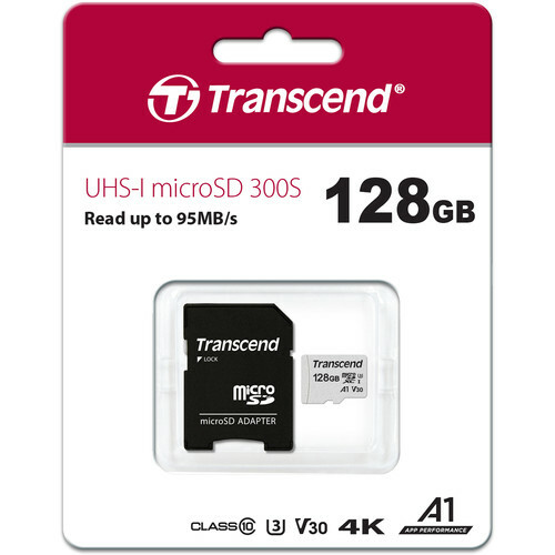 Transcend TS128GUSD300S-A / 128GB MicroSD + SD Adapter