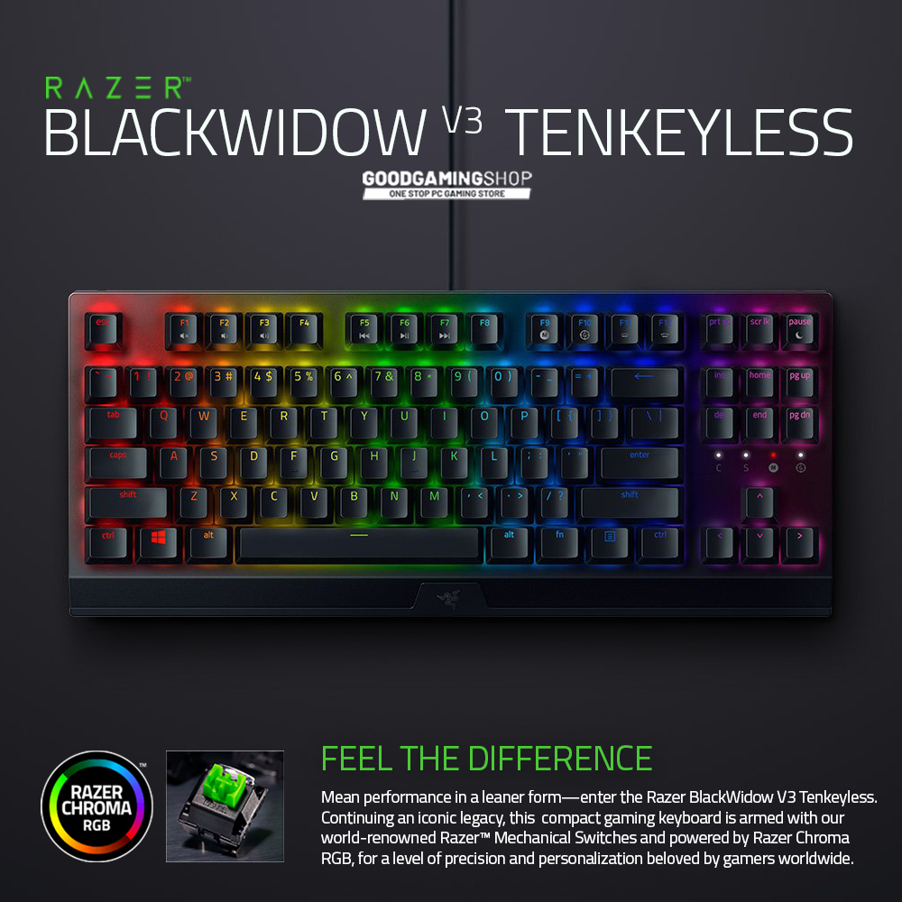 Razer BlackWidow V3 Tenkeyless / Green SW RGB English