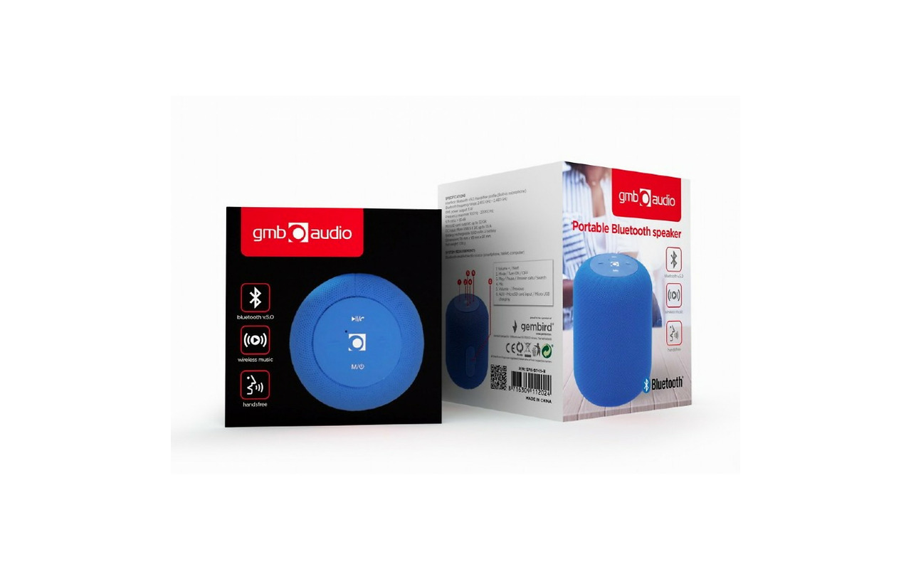 Gembird SPK-BT-15 / Bluetooth Portable Speaker 5W Blue