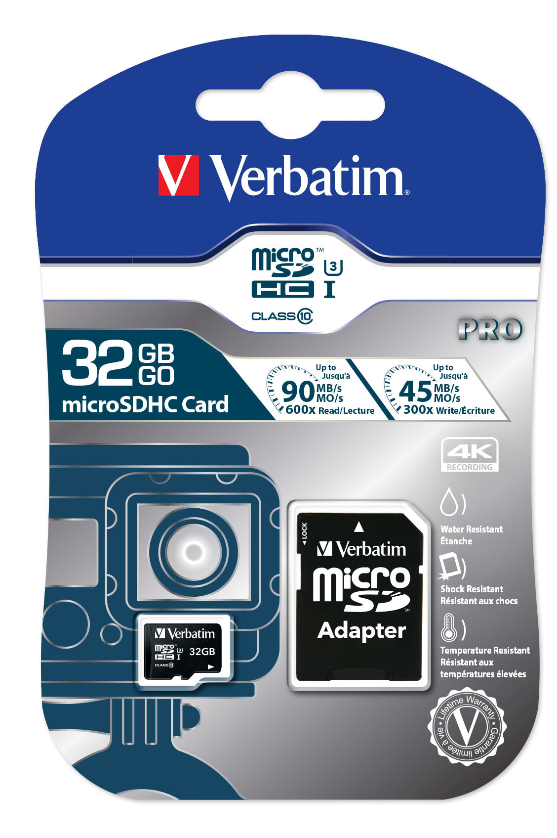 Verbatim Pro U3 microSDXC 32GB / SD Adapter / 47041