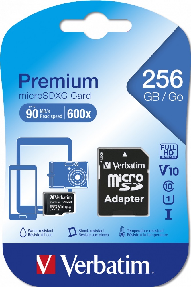 Verbatim Premium microSDXC 256GB / SD Adapter / 44087