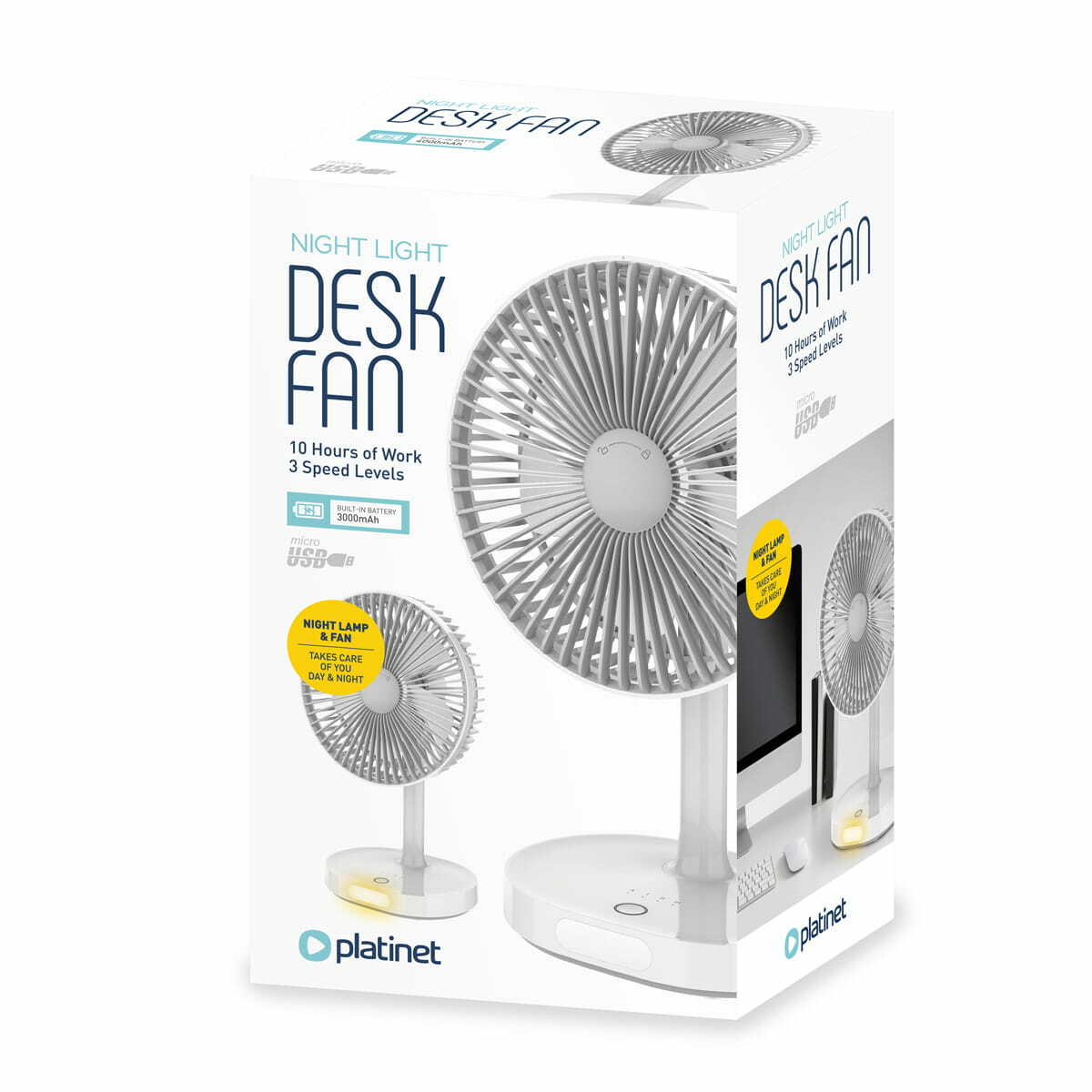 Platinet Rechargeable Desk Fan 3000MAh