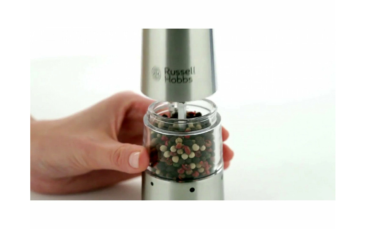 Russell Hobbs 23460-56 Battery Powered Salt and Pepper Grinders, Stainless Steel Silver