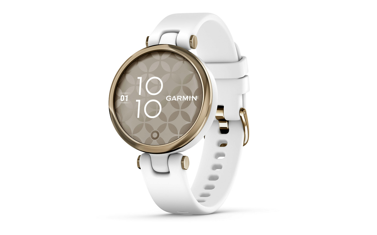 GARMIN Lily Cream Gold Bezel with White Case and Silicone Band / 010-02384-10
