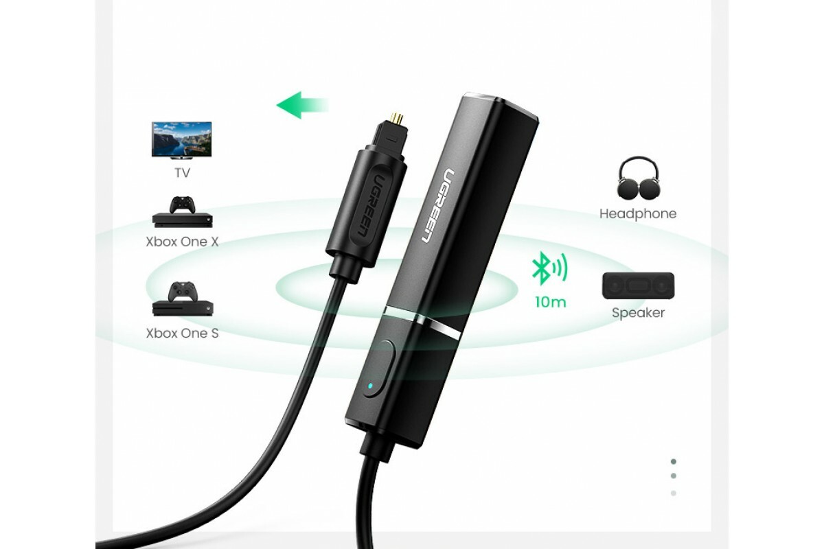 UGREEN UGR50213 / Bluetooth Transmitter Audio Adapter With Fiber Optic Plug
