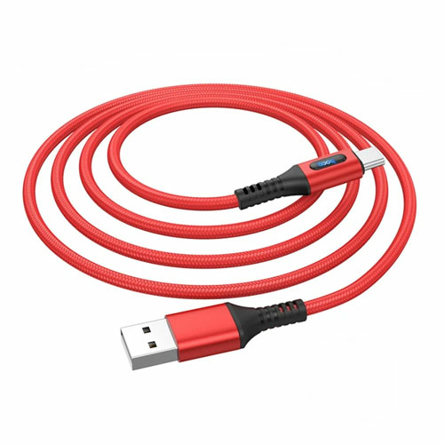 Hoco U79 Admirable smart power off charging data cable for Micro Red