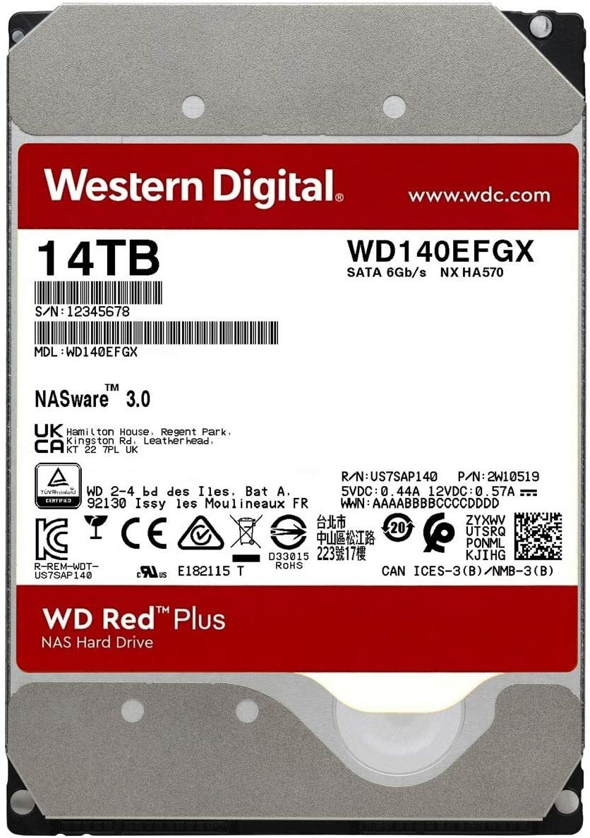 WesternDigital Caviar Red Plus NAS WD140EFGX / 3.5" HDD 14.0TB